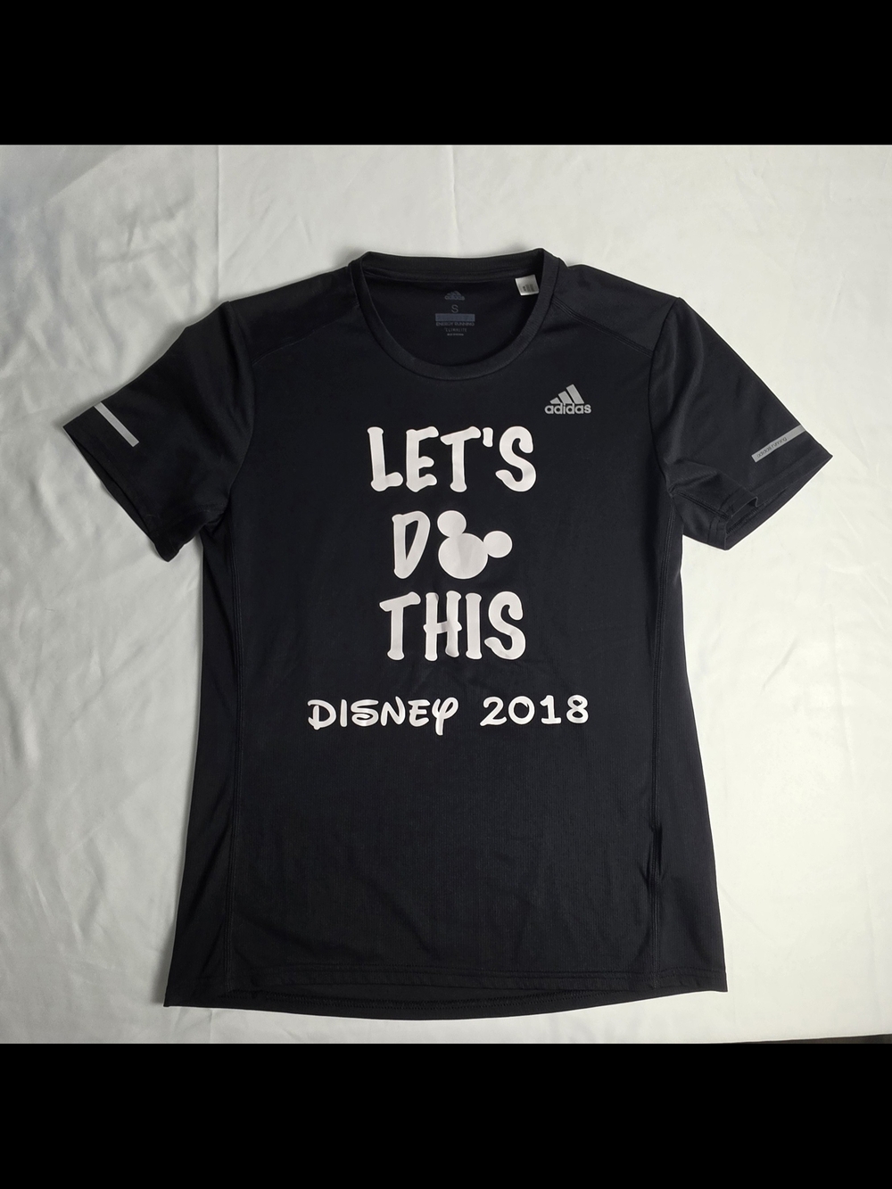 Adidas Climalite Disney 2018 Running Shirt Small Black Graphic Athletic Tee